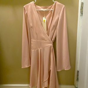 Keepsake Oceans LS Wrap Light Pink Dress